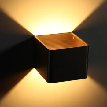 

Modern LED Wall lamp 5W COB Aluminum indoor wall Mounted Cube Living Dining Room Corridor wall light Decor AC85-260V warm white