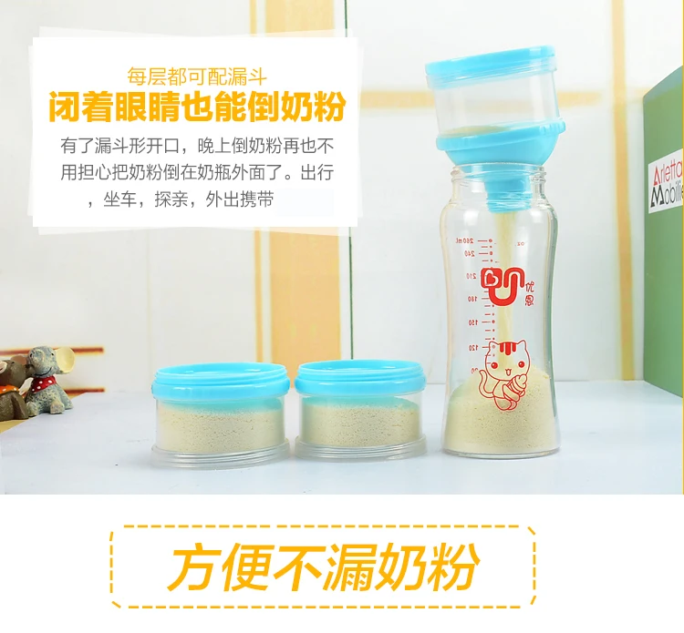 3 слоя Мультяшные коробки для сухого молока для малышей, контейнер для молока для кормления в виде лягушки, портативная коробка для хранения детского питания
