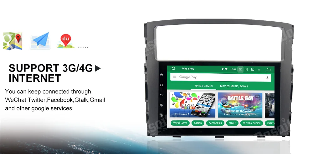 Best Dasaita 9" Android 8.1 Car GPS Player Navi for Mitsubishi Pajero V97 V93 2006-2011 with 2G+16G Quad Core Multimedia Radio No DVD 20