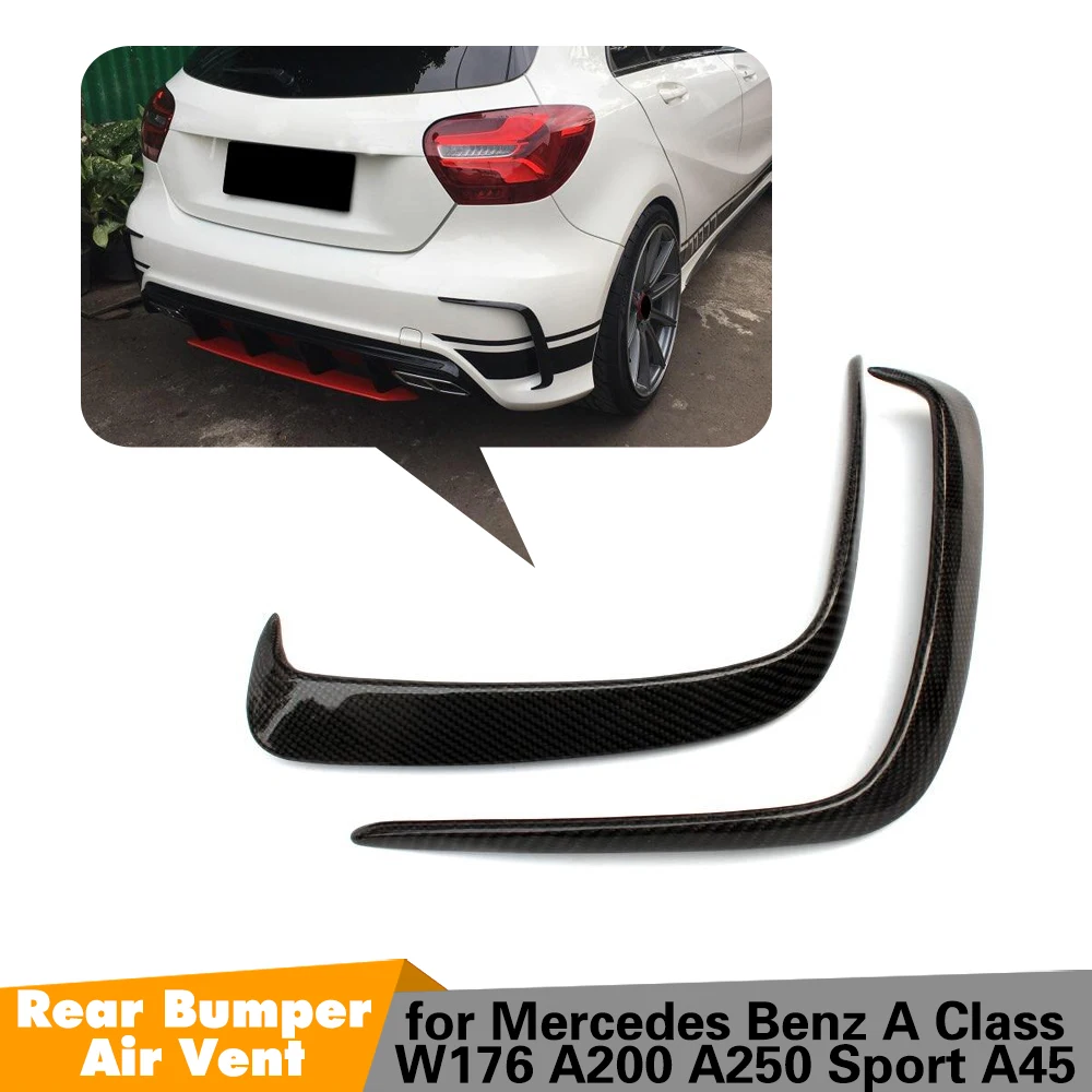 Для класса A45 AMG углеродного волокна заднего бампера вентиляционное отверстие отделкой плотины Fender Canards для Mercedes-Benz W176 A180 A200 A250 Спорт