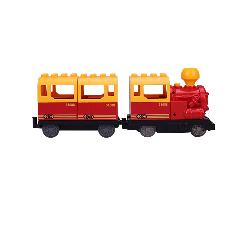 DIY строительные блоки Duploe поезд трек аксессуары железнодорожные точки изогнутый кроссовер мост части кирпичные игрушки для детей подарок для детей - Цвет: 1pcs block - 10