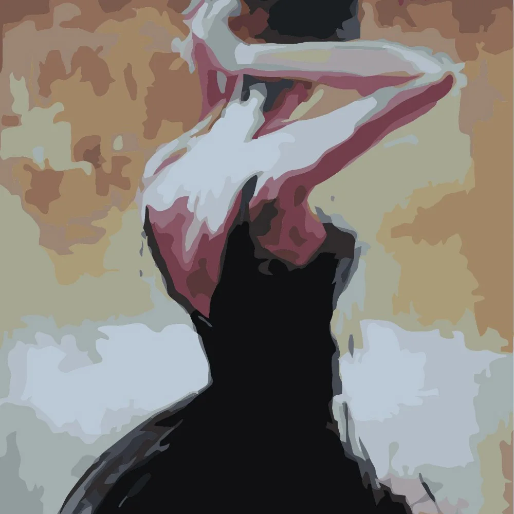 

Girls tie their hair oil painting home decoration hand-painted painting oil Painting for Numbers