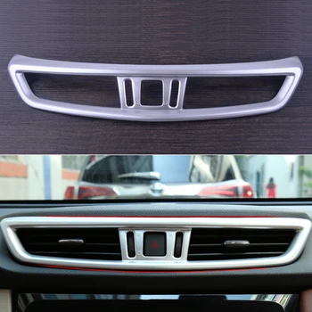 

beler ABS Chrome Silver Plated Interior Centre Console Dash Middle Air Vent Outlet Cover Trim fit for Nissan Rogue 2017 2018