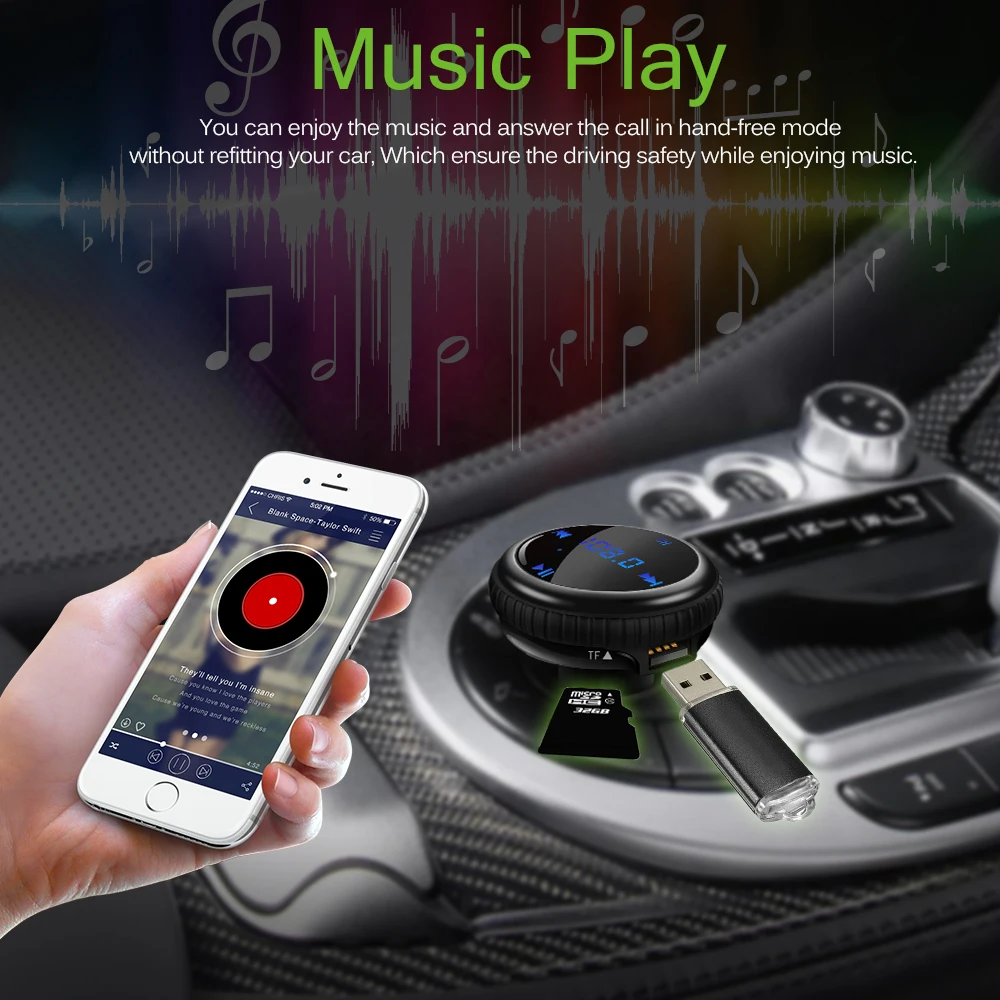 FM передатчик Bluetooth модулятор Hands Free Car Kit с автомобиля GPS отслеживания местоположения автомобиля mp3 аудио плеер USB Зарядное устройство LED
