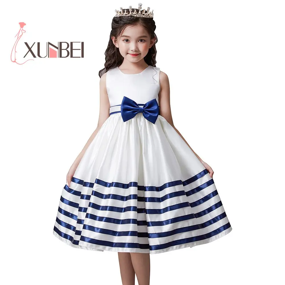 a line princess tea length flower girl dress