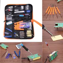 30 шт. 220 В Регулируемый Температура Электрический паяльник Сварка паяльной станции Тепло Карандаш Gun Tool Kit ремонт инструменты