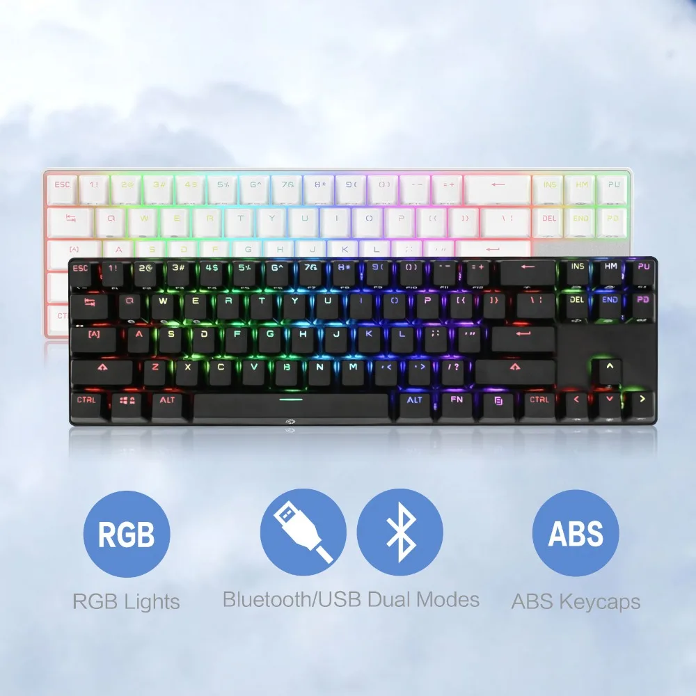 

DREVO Calibur 71 Keys Gaming Mechanical Keyboard Wireless Bluetooth 4.0 Edition with RGB Backlight for Tablet Desktop