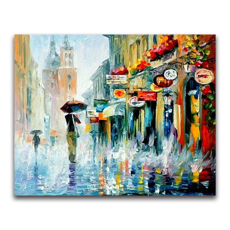 umbrella 5D DIY Diamond embroidery color city full round Diamond mosaic scenery Full square Diamond painting Cross stitch people