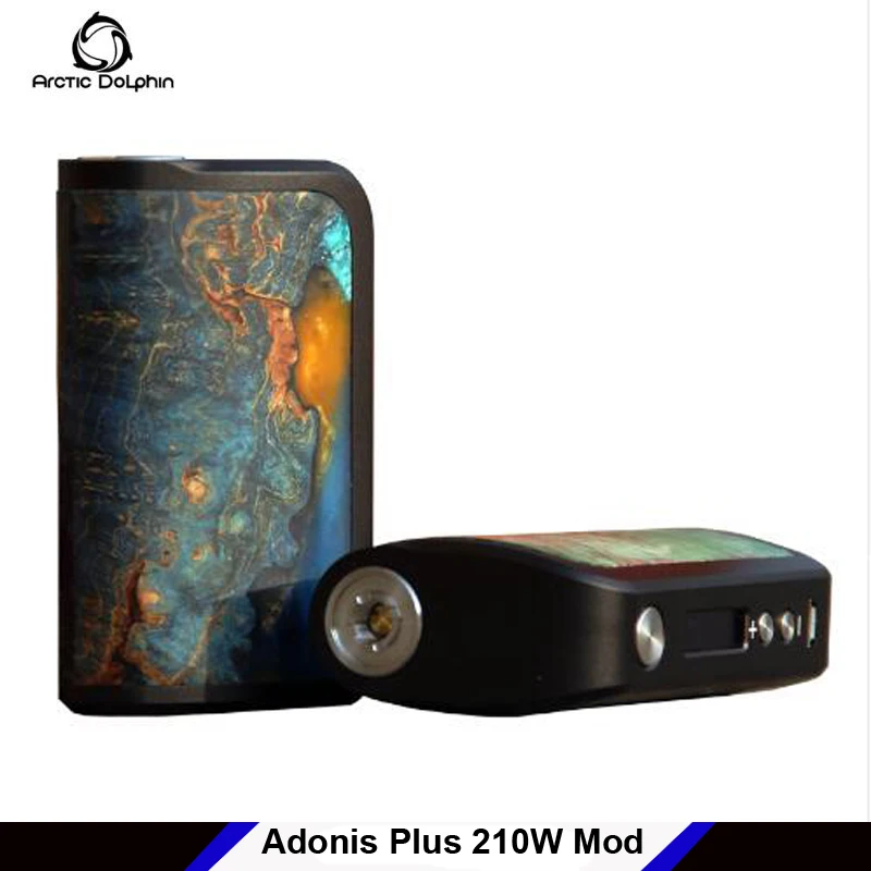 

Original Arctic Dolphin Adonis Plus 210W TC Mod stabilized wood e-cig vape mod temp control support Ti Ni SS modes for vapor
