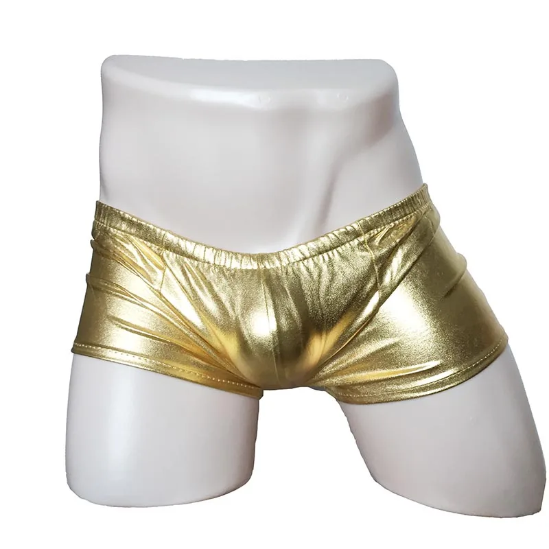 Mens Wet Look Stretchy Shorts Metallic Shiny Briefs Shorts Hot Pants Undercloth