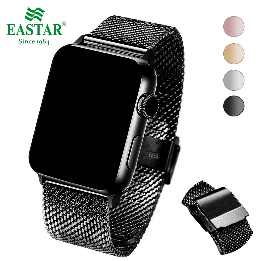 Eastar, с двойной пряжкой, ремешок для часов, Миланская петля, Нержавеющая сталь ремешок для наручных часов Apple Watch Series 5/4/3/2/1, 42 мм, 38 мм, ремешок для наручных часов iwatch, ремешок