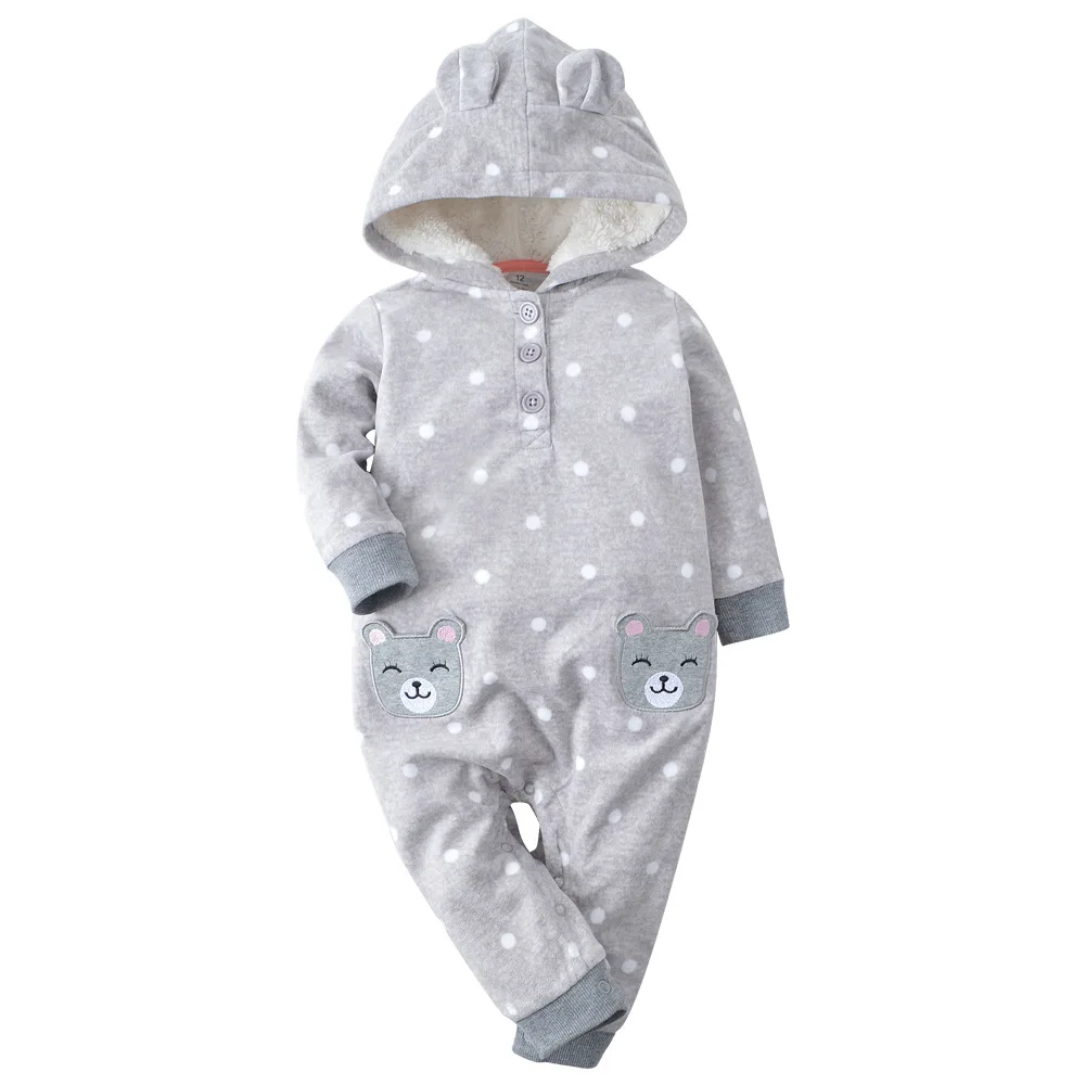 Одежда для маленьких мальчиков на осень и весну, детские комбинезоны, мягкая флисовая одежда для новорожденных, одежда для мальчиков и девочек, одежда для сна с капюшоном