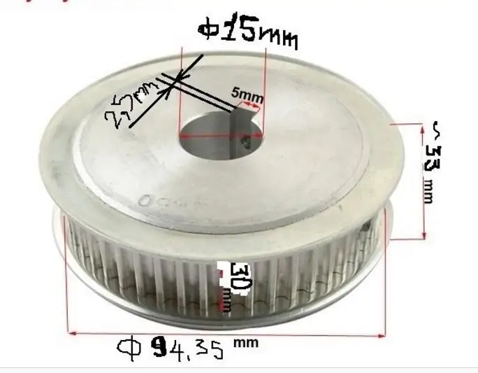

1pc HTD5M60T pulley and 2pcs toothed belt HTD 30-5M - 480 width 30mm timing belt