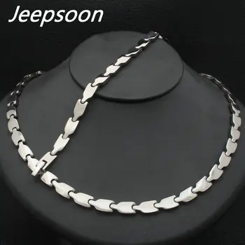 

Fashion Jewelry Stainless Steel Chain Necklace & Bracelet Set For Woman SFKGBPDI