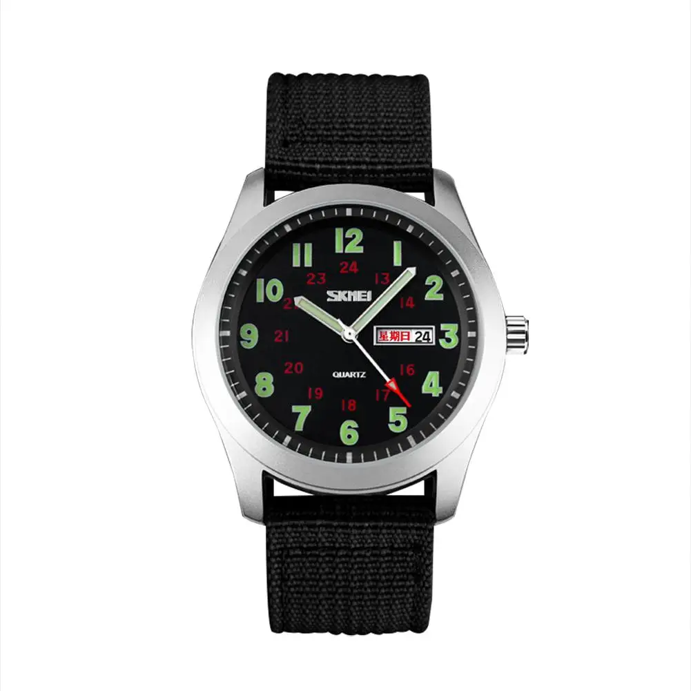 

Leisure Nylon Braided Band Analog Luminous Unisex Wrist Watch with Date Display