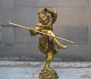 Shitou 002769 Китай миф Чистая латунь медная Обезьяна Король Sun Wukong драка Арес Будда