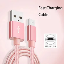 Micro USB нейлоновый плетеный кабель для передачи данных для синхронизации и быстрой зарядки для samsung Xiaomi huawei LG htc sony Micro usb Andriod устройств