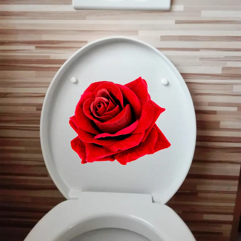 YOJA 20,5X18 см романтическая красная роза украшение дома гостиная стикер на стену персональный Туалет WC наклейка T1-1949