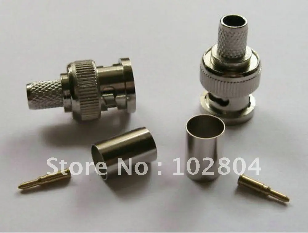 

BNC Plug Crimp Coaxial Connector 3-Piece for RG59 30 Set per Lot