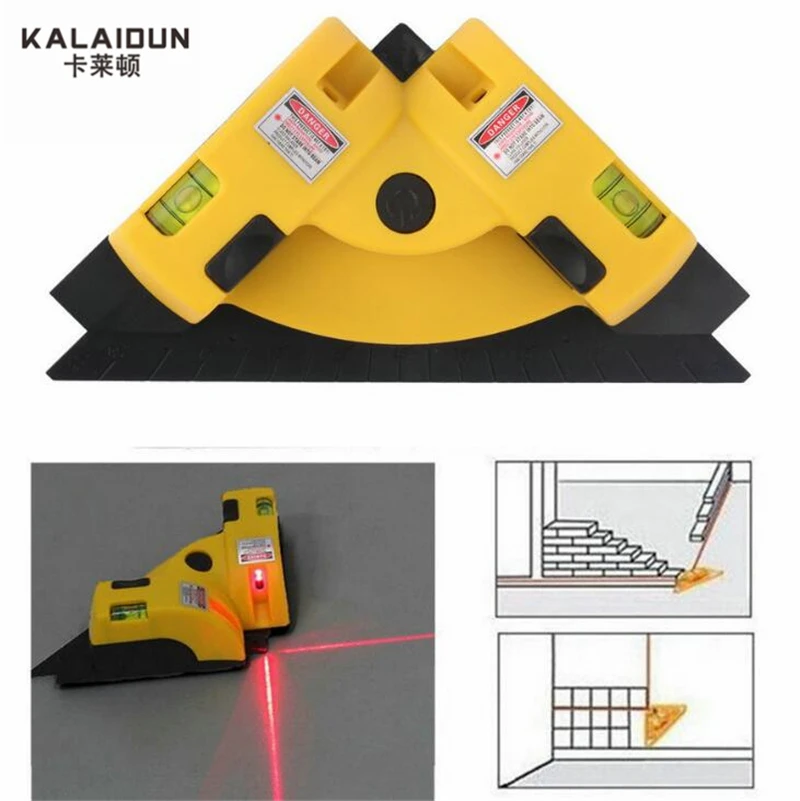 Kalaidun Угловые 90 градусов по вертикали горизонтальную линию лазера проецирования квадратный лазерного измерения уровня инструмент
