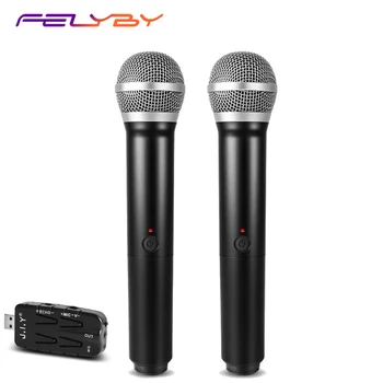 

FELYBY USB3.0 TV computer karaoke microphone USB one for two U segment wireless microphone family karaoke