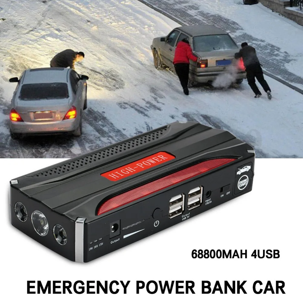 Vehemo 68800mAh Starting Device Booster Portable Car Jump Starter Power Bank Car Starter For Car Battery Charger And Storage Bag