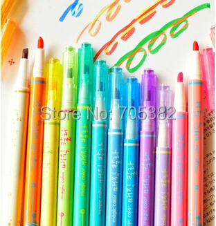 

12colors New fation colorful highlighter marker pen,Creative 12 colors pen,fluorescent pen,Free shipping(tt-1277)