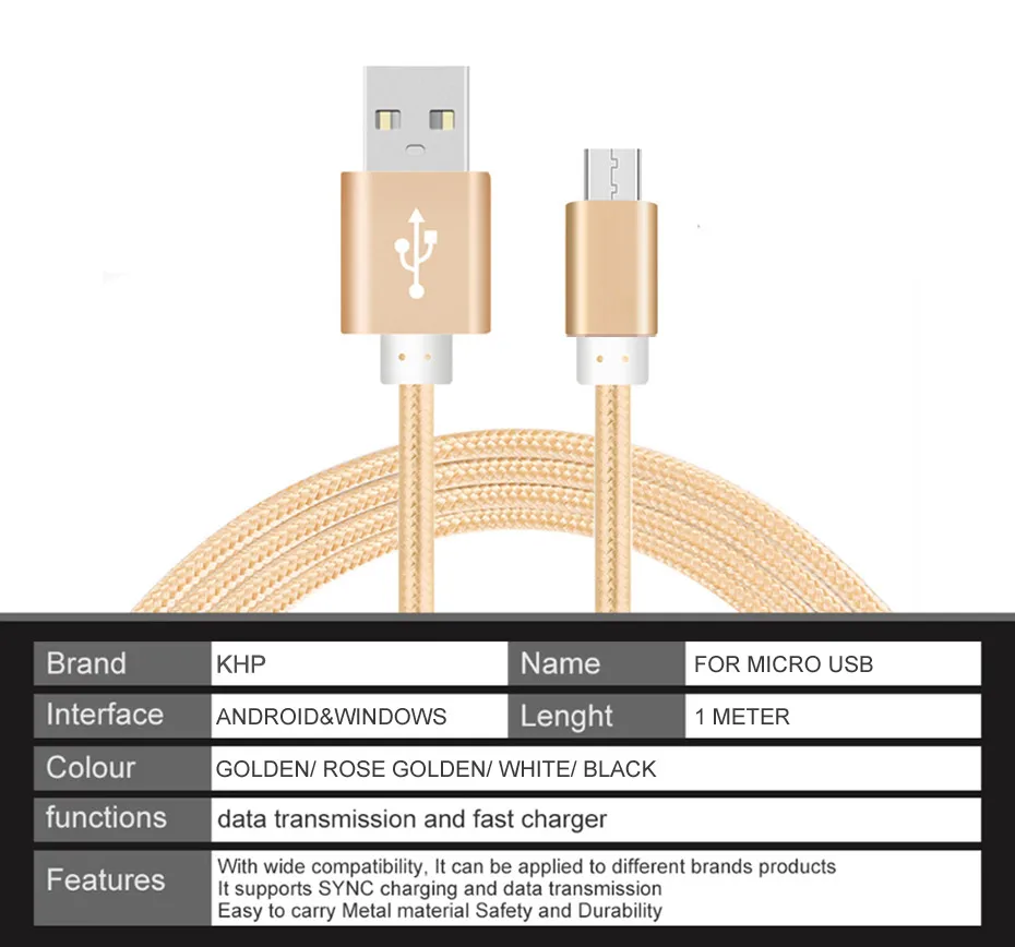 Universal Micro USB Cablel USB Charger For Samsung Galaxy Android USB Cable (9)
