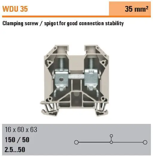 Authentic Weidmuller WDU 35 Crimp Terminal Blockin Terminals from Home