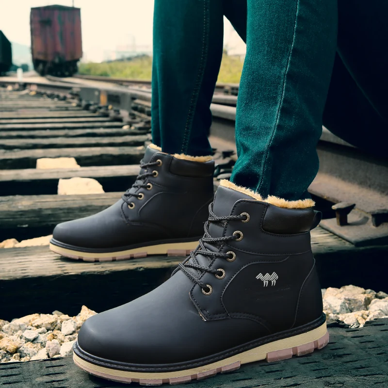 

Boots Men Autumn and Winter Faux Suede Leather Men Boots Man Shoes Ankle Boot Man Snow Shoe Work Zapatos De Hombre Botas Hombre