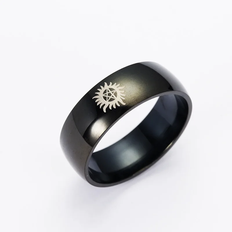 1PC Retail sun evil force supernatural ring titanium steel ring Supernatural Wholesale
