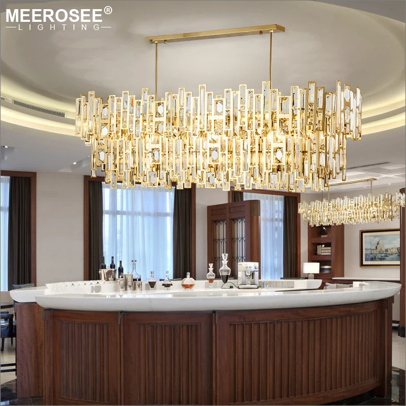 

Modern LED Crystal Pendant Lights North Europe Style Hanging Lamp for Dining room Rectangle Pendant Lighting