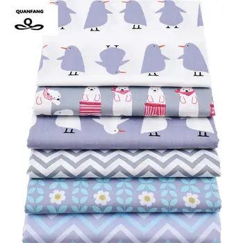 

6pcs/lot,Twill Cotton Fabric Patchwork Cartoon Tissue Cloth Of Handmade DIY Quilting Sewing Baby&Children Sheets Dress Material