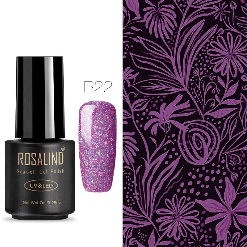 R22 ROSALIND Гель-лак для ногтей Vernis полуперманентный УФ-праймер Маникюр 7 мл верхнее покрытие праймер гель лак Гибридный гвоздь Лаки - Цвет: R22