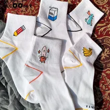 Мультяшные персонажи милые короткие носки женские Харадзюку милые Patterend лодыжки носки хипстер скейтборд лодыжки смешные носки Женская мода