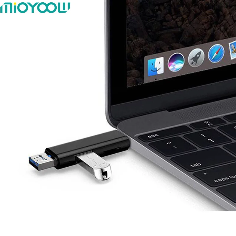 MiOYOOW 3 в 1 type-C кард-ридер Micro usb type-C флэш-накопитель адаптер разъем высокоскоростной SD TF памяти OTG кард-ридер