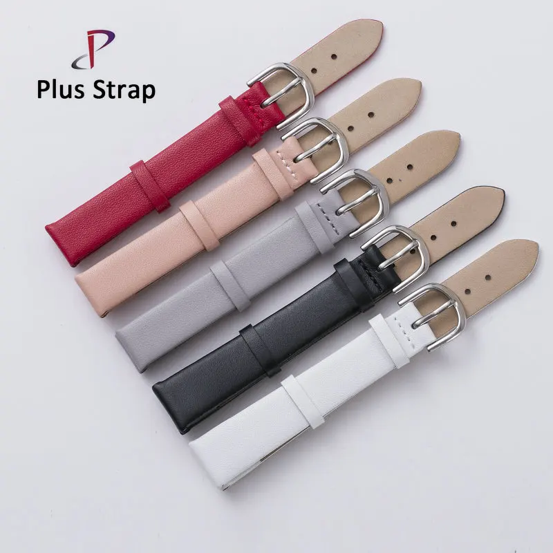 

Fashion Genuine Leather Women Watchband Watch Strap 12 mm Wristband Stainless Steel Pin buckle Waterproof