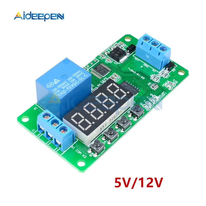 

DC 5V 12V Multifunction Delay Relay Timming Timer Relay PLC Cycle Timer Control Switch Digital LED Display For Home LED Light