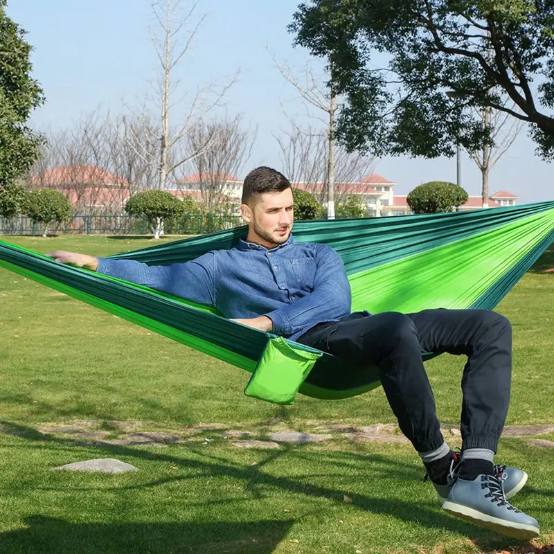

2019 New Couple double parachute cloth single hammock tourism camping hammock survival outdoor or indoor outdoor tools