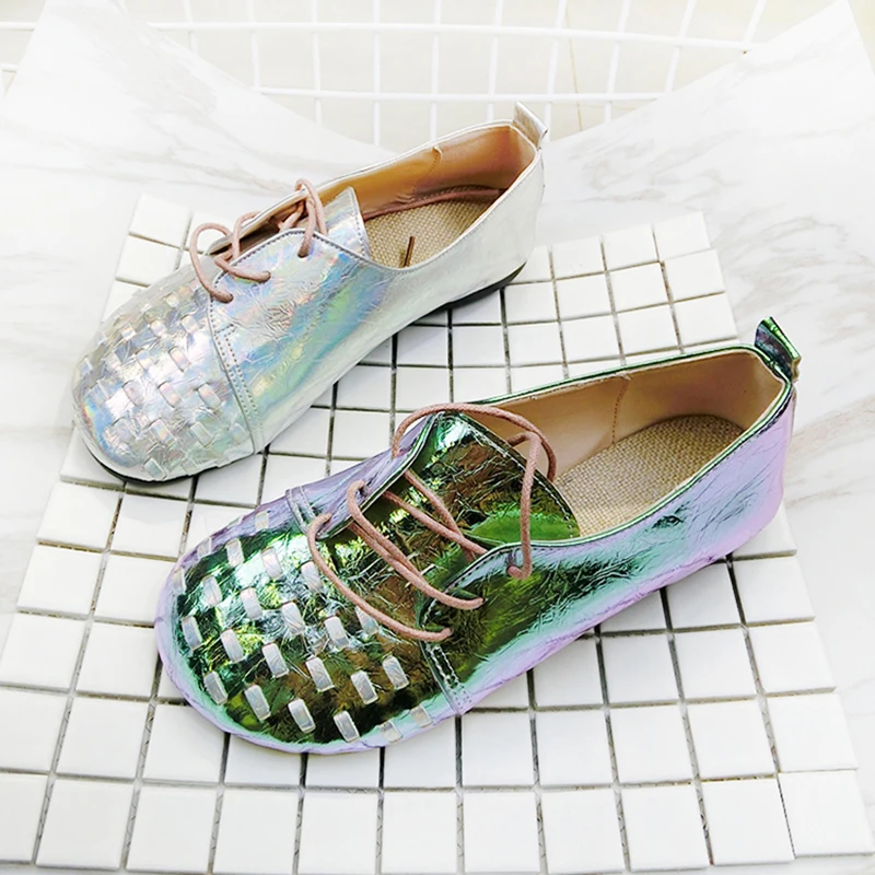 

Women's Flat Shoes 2019 Spring Autumn Casual Lace up Ladies Flats Comfortable Loafers For Woman Rubber Sole Shoes Women Shoe