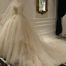 Настоящая фотография Vestidos De Novia бальное платье свадебное сердцевидный вырез без рукавов Часовня Поезд Плюс размеры с кружево бисером