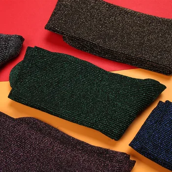 

Shiny Socks For Women New Fashion Streetwear Sport Glitter Socks Harajuku Soft Women Elastic Hosiery 5 Color Sox Female Meias