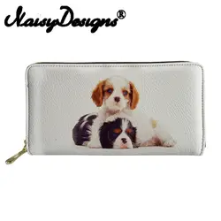 Noisydesigns Charles Spaniel принт длинный кошелек клатч для женщин монета белый держатель сумка кожаный Органайзер женский Девушка кошельки