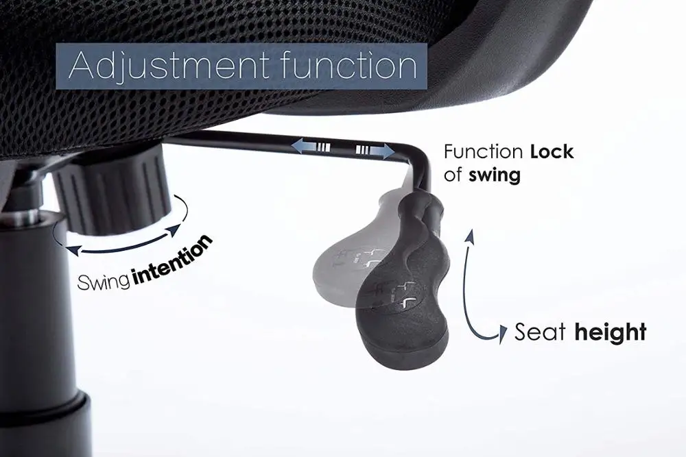 Ergonomic Fabric Mesh Office Chair Medium Back Padded Desk Chair for Bedroom Adjustable Swivel Chair with Back and Arms