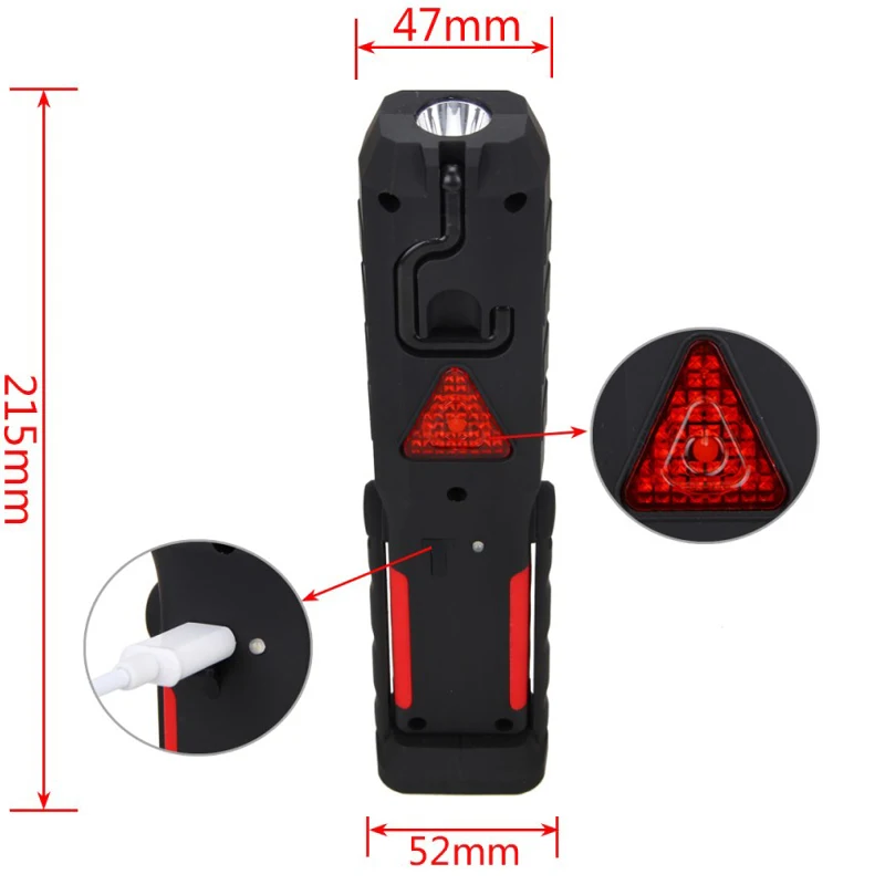 COB светодиодный магнитный рабочий светильник, автомобильный гаражный механический домашний перезаряжаемый фонарь, подвесной портативный фонарь с зарядкой от USB