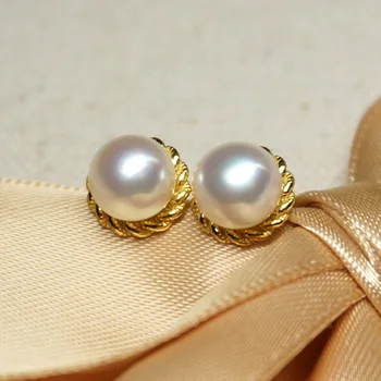 

Women Gift word 925 Sterling real Natural freshwater oblate Aurora 6-7mm Pearl S925 - sterling earrings