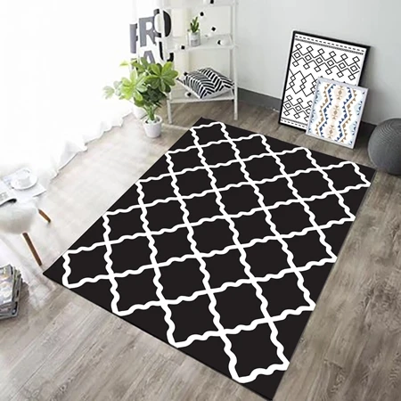 Carpet8 Скандинавские простые ковры геометрической формы коврики журнальный столик спальня гостиная Нескользящие Tapete современные черно-белые полосатые коврики - Цвет: Carpet8