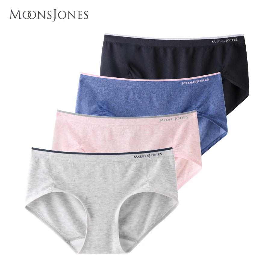 moonsjones soft modal panties solid pink blue gray briefs plus size xxl