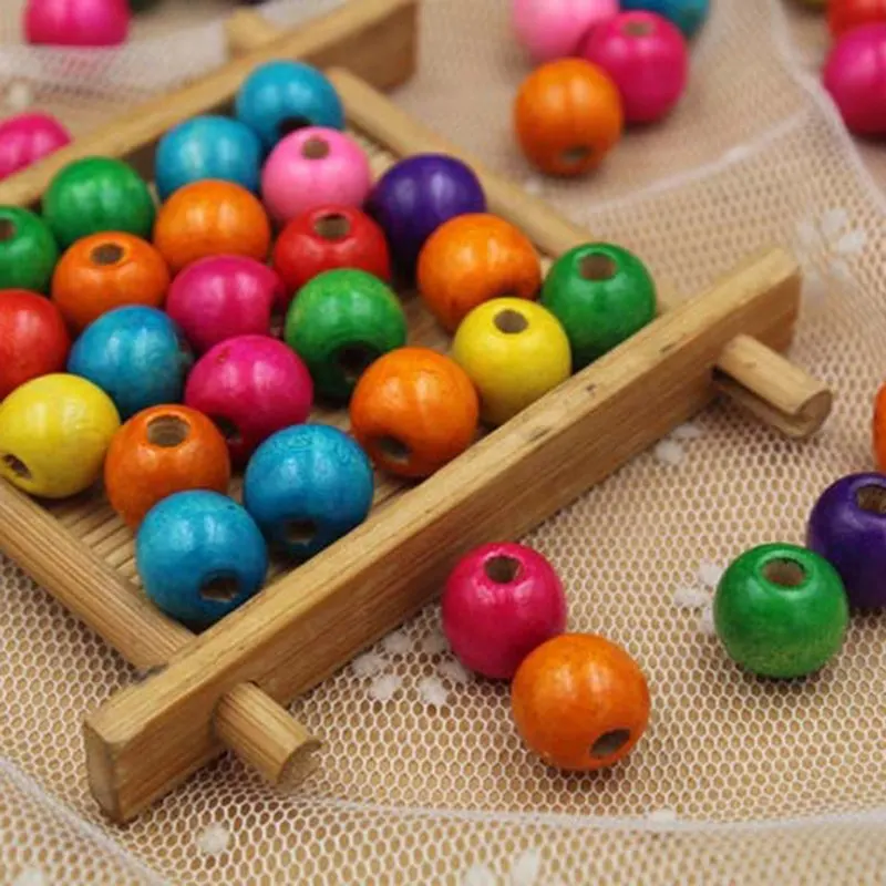 Новое поступление! 10 мм 100 шт DIY натуральные деревянные свободные бусины для