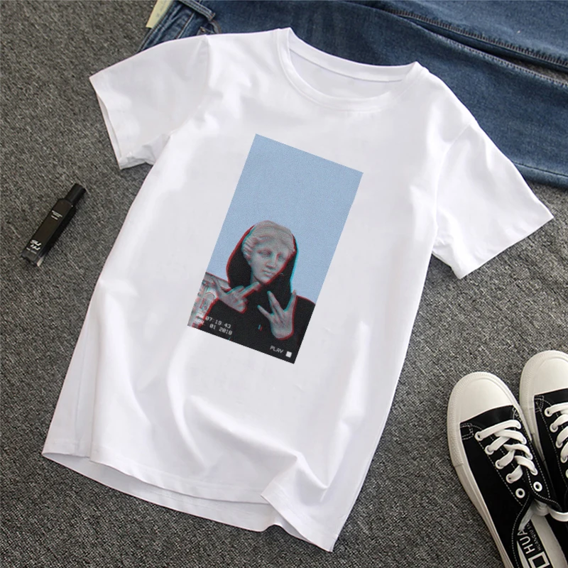 

David Michelangelo Men's t shirt Summer Short Sleeve Printed chewing print Funny Harajuku tshirt Tops Men's T-shirt streetwear
